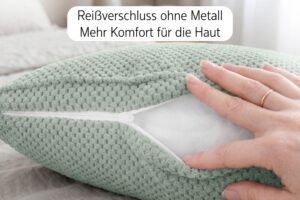 Dekokissen 4er-Set mit Füllung - weiche Zierkissen für Sofa und Couch, 40x40, 45x45 und 50x50 cm