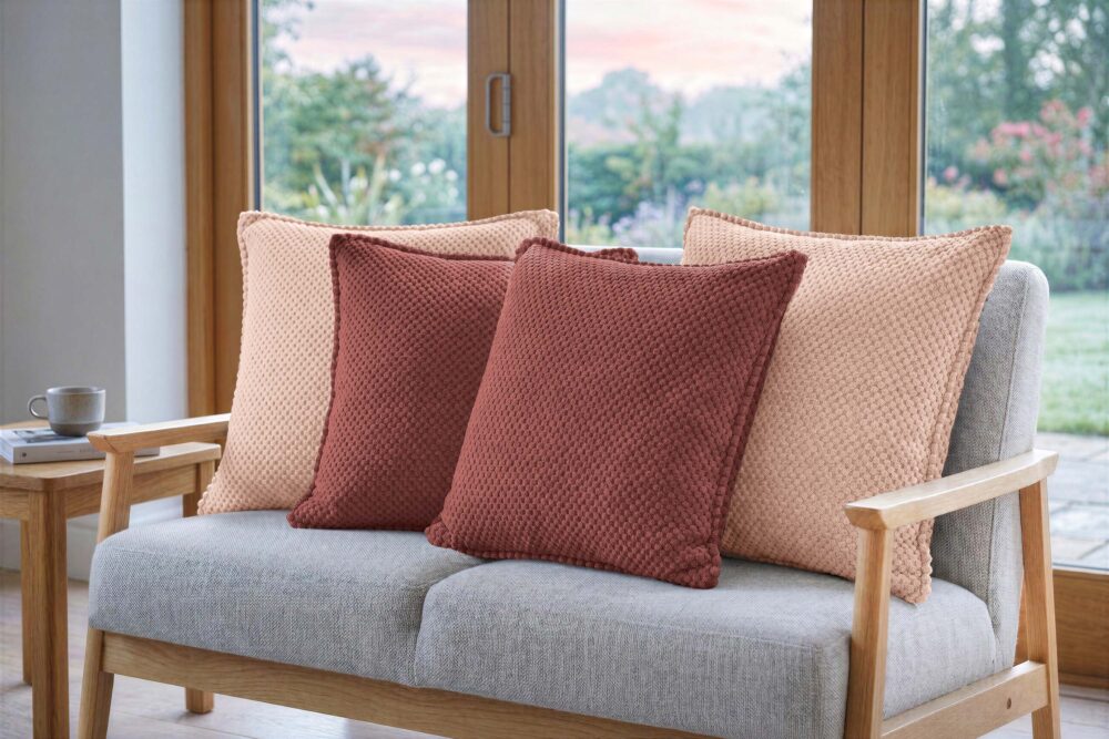 Dekokissen 4er-Set mit Füllung - weiche Zierkissen für Sofa und Couch, 40x40, 45x45 und 50x50 cm