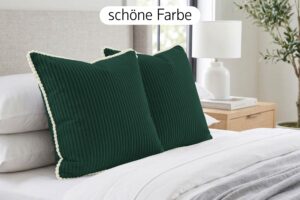 Kissenbezug 2er Set - weiche Kissenhülle mit Hotelverschluss, zweifarbig, ohne Füllung
