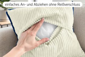Zierkissen mit Paspel - Dekokissen Sofakissen mit Füllung, weicher Bezug, formstabil, 40/45/50 cm