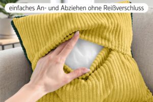 Zierkissen mit Paspel - Dekokissen Sofakissen mit Füllung, weicher Bezug, formstabil, 40/45/50 cm