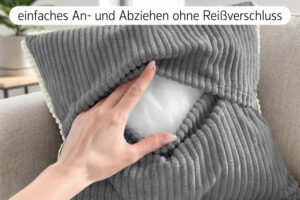 Dekokissen 4er Set mit Füllung - 2x 35x45 cm + 2x 40x40 cm Zierkissen für Sofa und Bett