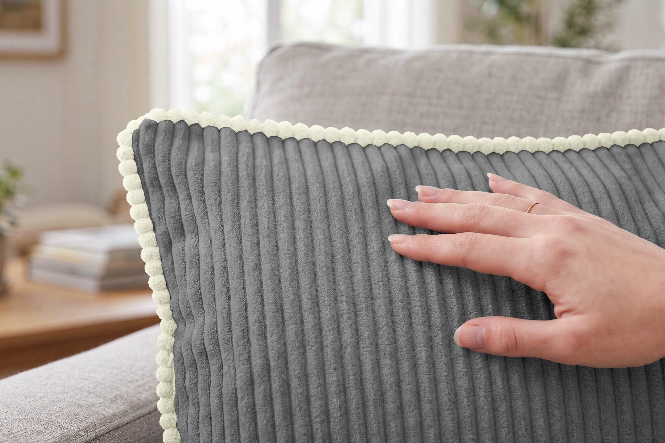 14681-23BV2_8 Dekokissen 4er Set mit Füllung - 2x 35x45 cm + 2x 40x40 cm Zierkissen für Sofa und Bett