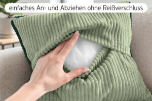 Zierkissen mit Paspel - Dekokissen Sofakissen mit Füllung, weicher Bezug, formstabil, 40/45/50 cm