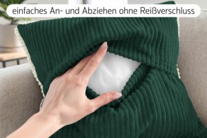 Zierkissen mit Paspel - Dekokissen Sofakissen mit Füllung, weicher Bezug, formstabil, 40/45/50 cm