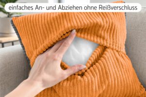 Dekokissen 4er Set mit Füllung - 2x 35x45 cm + 2x 40x40 cm Zierkissen für Sofa und Bett