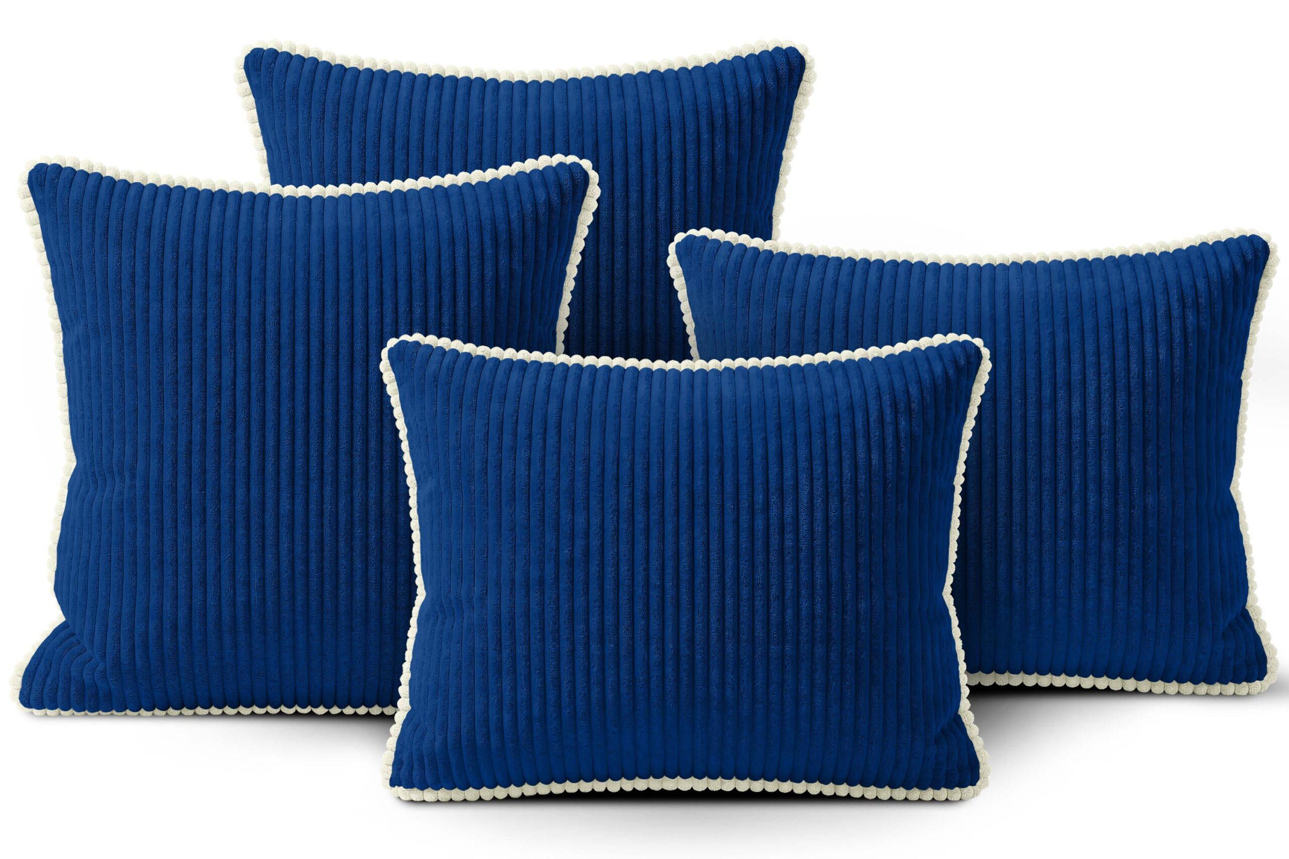 Dekokissen 4er Set mit Füllung – 2x 35×45 cm + 2x 40×40 cm Zierkissen für Sofa und Bett