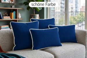 Dekokissen 4er Set mit Füllung - 2x 35x45 cm + 2x 40x40 cm Zierkissen für Sofa und Bett