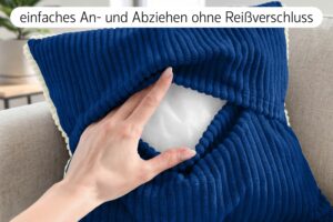 Dekokissen 4er Set mit Füllung - 2x 35x45 cm + 2x 40x40 cm Zierkissen für Sofa und Bett