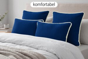 Dekokissen 4er Set mit Füllung - 2x 35x45 cm + 2x 40x40 cm Zierkissen für Sofa und Bett