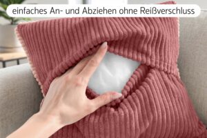 Dekokissen 4er Set mit Füllung - 2x 35x45 cm + 2x 40x40 cm Zierkissen für Sofa und Bett