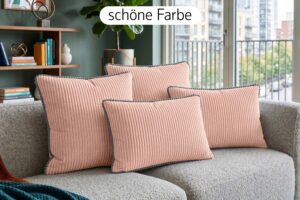 Dekokissen 4er Set mit Füllung - 2x 35x45 cm + 2x 40x40 cm Zierkissen für Sofa und Bett