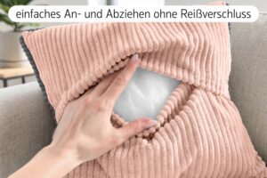 Dekokissen 4er Set mit Füllung - 2x 35x45 cm + 2x 40x40 cm Zierkissen für Sofa und Bett
