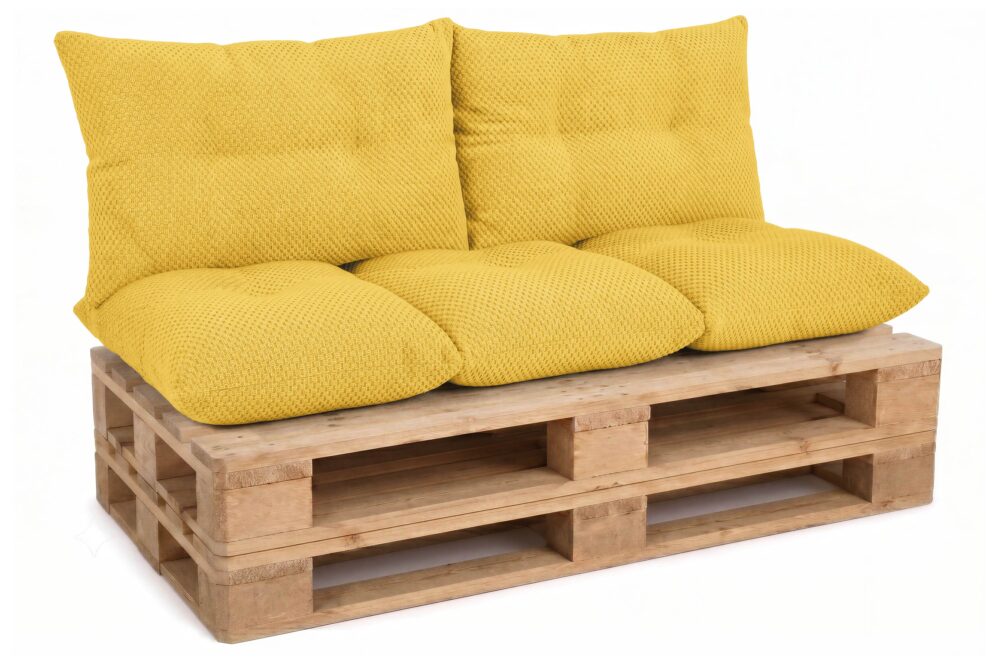 Palettenkissen Set 3-teilig - Sitzkissen 120x60 cm + 2 Rückenkissen 60x40 cm für Europaletten