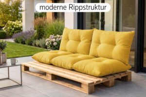 Palettenkissen Set 3-teilig - Sitzkissen 120x60 cm + 2 Rückenkissen 60x40 cm für Europaletten