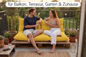 Palettenkissen Set 3-teilig - Sitzkissen 120x60 cm + 2 Rückenkissen 60x40 cm für Europaletten