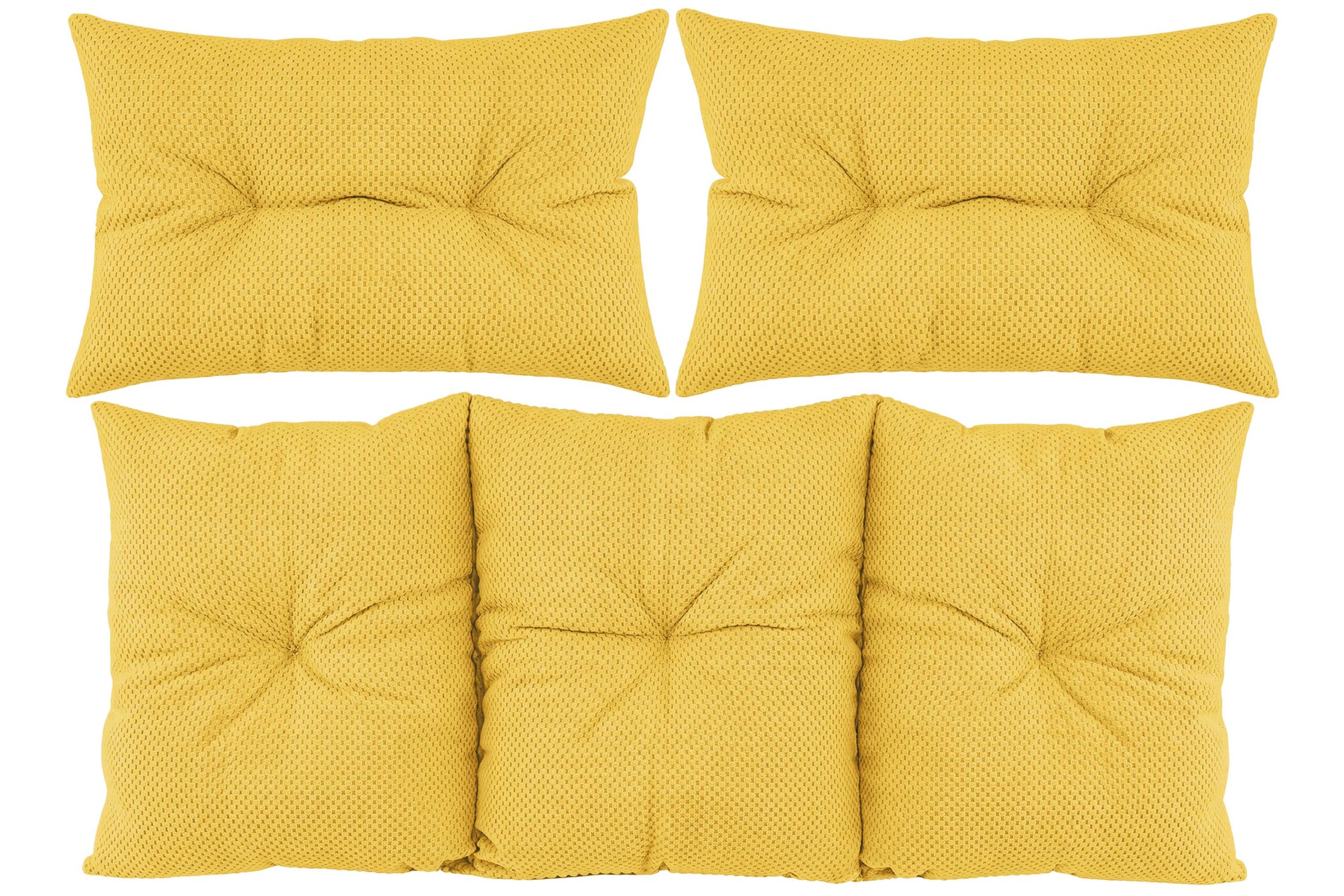Palettenkissen Set 3-teilig - Sitzkissen 120x60 cm + 2 Rückenkissen 60x40 cm für Europaletten