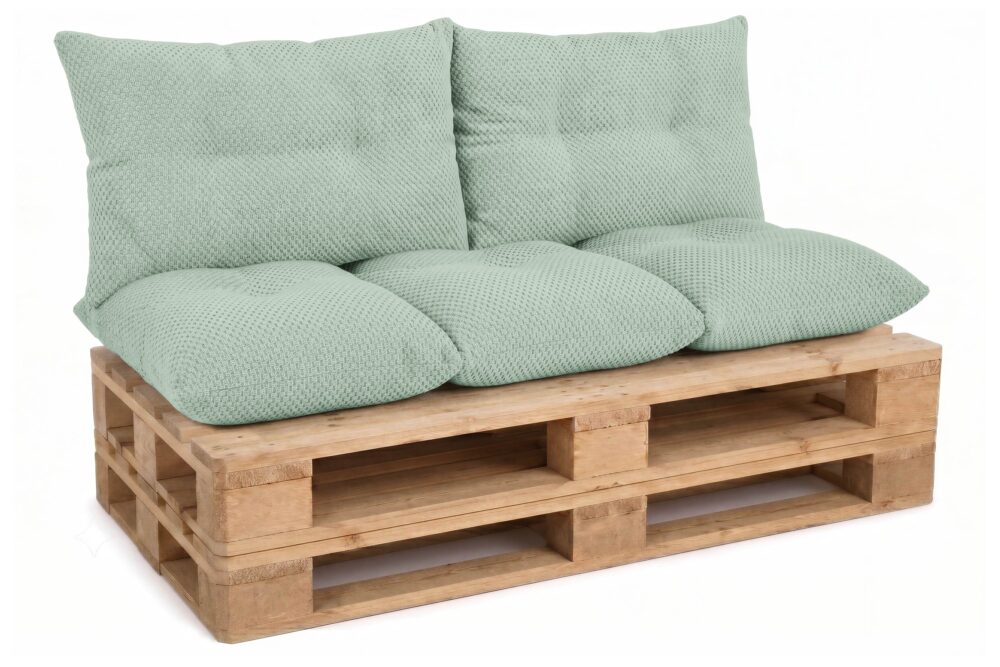 Palettenkissen Set 3-teilig - Sitzkissen 120x60 cm + 2 Rückenkissen 60x40 cm für Europaletten