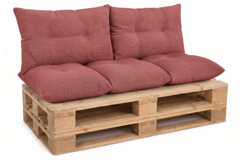 Palettenkissen Set 3-teilig - Sitzkissen 120x60 cm + 2 Rückenkissen 60x40 cm für Europaletten