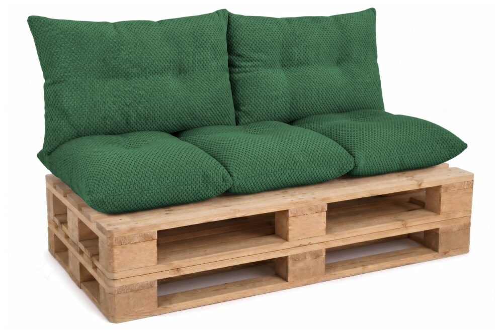 Palettenkissen Set 3-teilig - Sitzkissen 120x60 cm + 2 Rückenkissen 60x40 cm für Europaletten