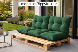 Palettenkissen Set 3-teilig - Sitzkissen 120x60 cm + 2 Rückenkissen 60x40 cm für Europaletten