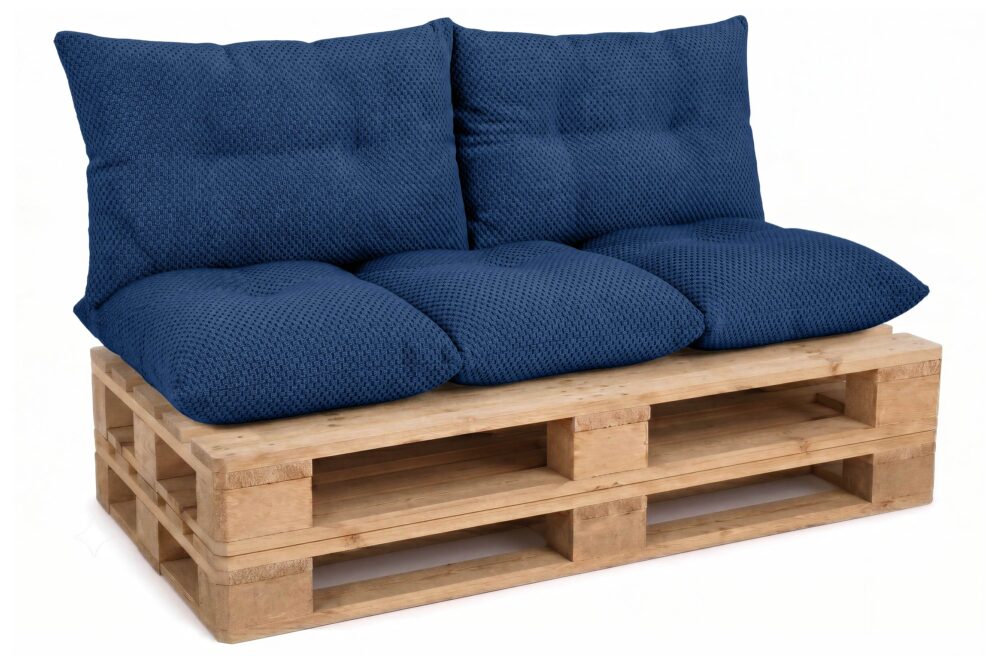 Palettenkissen Set 3-teilig - Sitzkissen 120x60 cm + 2 Rückenkissen 60x40 cm für Europaletten