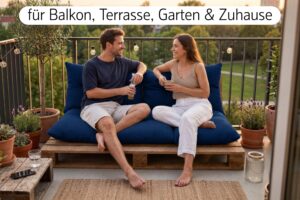Palettenkissen Set 3-teilig - Sitzkissen 120x60 cm + 2 Rückenkissen 60x40 cm für Europaletten