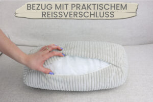 Nackenrolle 15x40 cm in Cord-Optik - weiche Kissenrolle mit abnehmbarem Bezug und verstecktem Reißverschluss, Bettrolle & Nackenkissen fürs Sofa