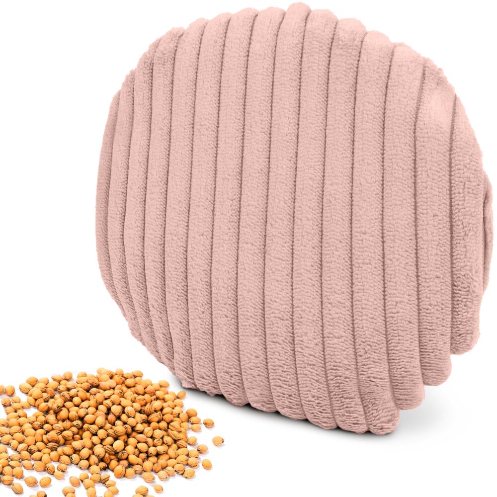 Kirschkernkissen rund Ø16 cm - Wärmekissen und Kältekissen mit 100 % Kirschkernen für Nacken, Bauch und Hände