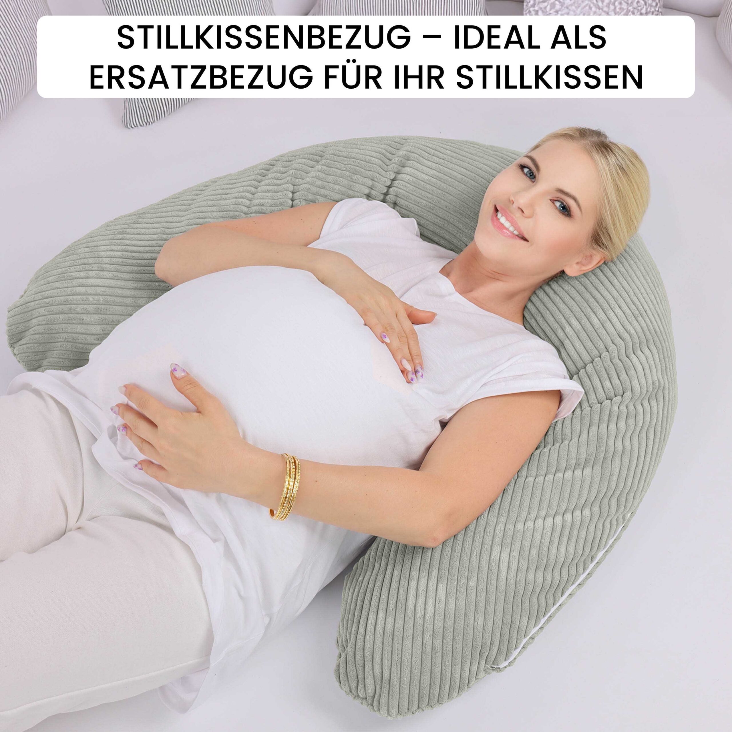 319524261_4 Kissenbezug 170 cm für Stillkissen und Seitenschläferkissen - weicher Ersatzbezug mit Reißverschluss