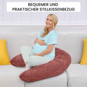 Kissenbezug 170 cm für Stillkissen und Seitenschläferkissen - weicher Ersatzbezug mit Reißverschluss
