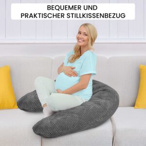 Kissenbezug 170 cm für Stillkissen und Seitenschläferkissen - weicher Ersatzbezug mit Reißverschluss