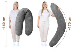 Kissenbezug 170 cm für Stillkissen und Seitenschläferkissen - weicher Ersatzbezug mit Reißverschluss
