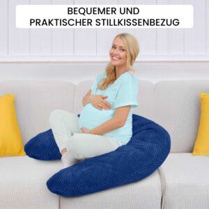 Kissenbezug 170 cm für Stillkissen und Seitenschläferkissen - weicher Ersatzbezug mit Reißverschluss