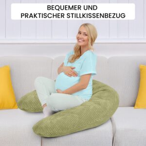 Kissenbezug 170 cm für Stillkissen und Seitenschläferkissen - weicher Ersatzbezug mit Reißverschluss