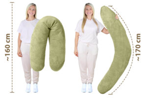 Kissenbezug 170 cm für Stillkissen und Seitenschläferkissen - weicher Ersatzbezug mit Reißverschluss
