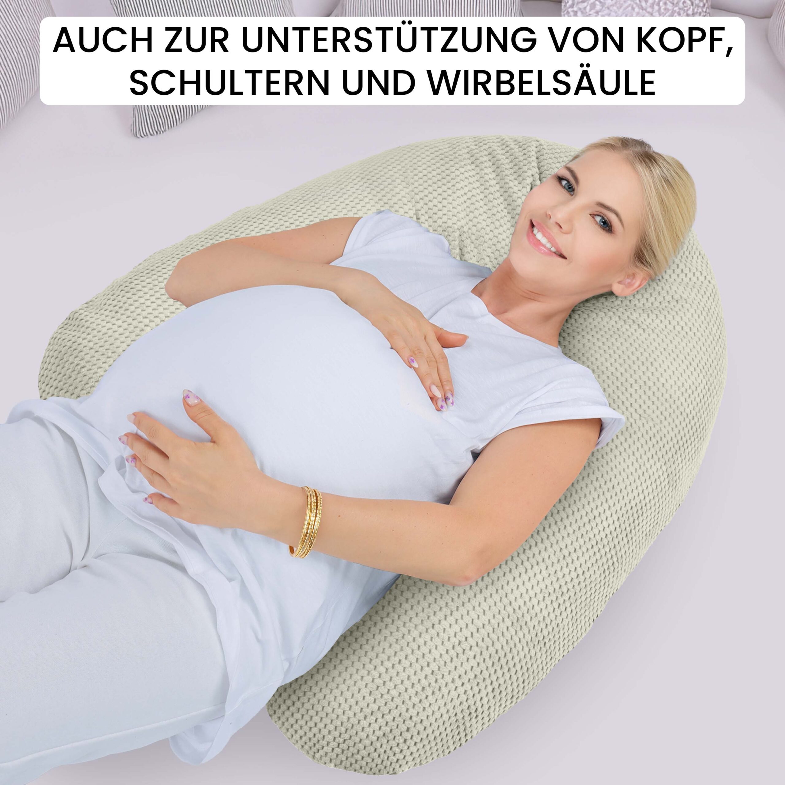 Stillkissen XXL 170 cm Schwangerschaftskissen Seitenschläferkissen U-Form mit abnehmbarem Bezug