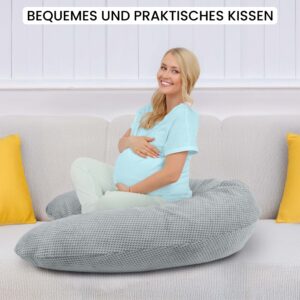 Stillkissen XXL 170 cm Schwangerschaftskissen Seitenschläferkissen U-Form mit abnehmbarem Bezug