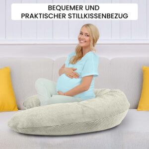 Stillkissenbezug 170 cm - Bezug für Seitenschläferkissen und Schwangerschaftskissen mit Reißverschluss