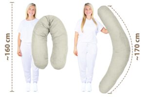 Stillkissenbezug 170 cm - Bezug für Seitenschläferkissen und Schwangerschaftskissen mit Reißverschluss