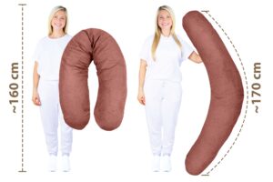 Stillkissenbezug 170 cm - Bezug für Seitenschläferkissen und Schwangerschaftskissen mit Reißverschluss