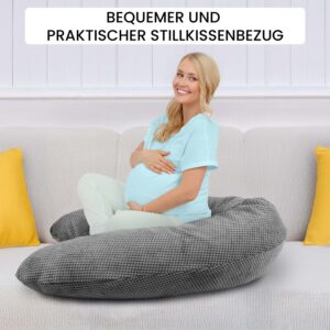 Stillkissenbezug 170 cm - Bezug für Seitenschläferkissen und Schwangerschaftskissen mit Reißverschluss