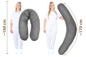 Stillkissenbezug 170 cm - Bezug für Seitenschläferkissen und Schwangerschaftskissen mit Reißverschluss