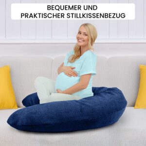 Stillkissenbezug 170 cm - Bezug für Seitenschläferkissen und Schwangerschaftskissen mit Reißverschluss