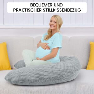 Stillkissenbezug 170 cm - Bezug für Seitenschläferkissen und Schwangerschaftskissen mit Reißverschluss