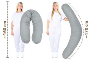 Stillkissenbezug 170 cm - Bezug für Seitenschläferkissen und Schwangerschaftskissen mit Reißverschluss