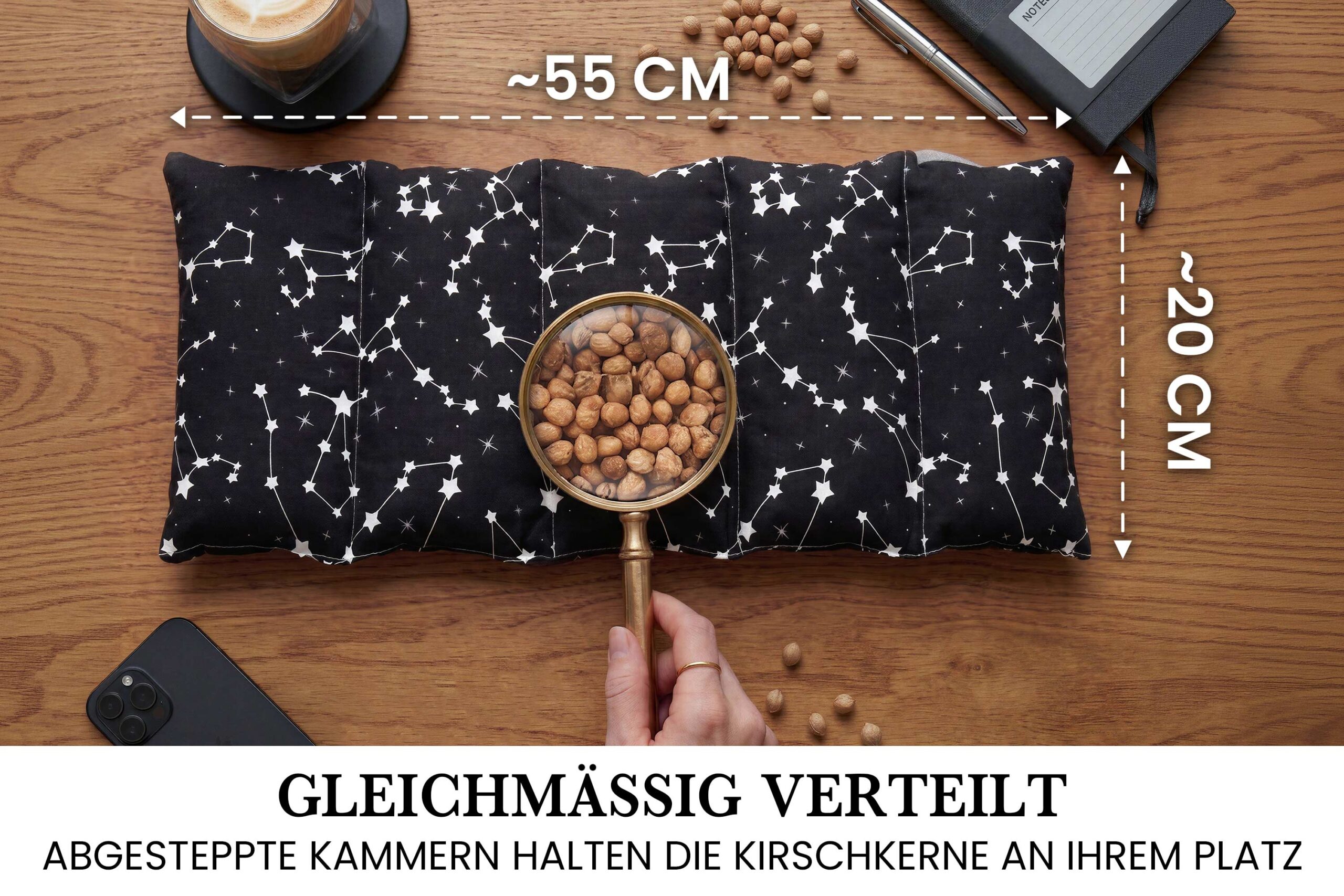 Kirschkernkissen 55x20 cm