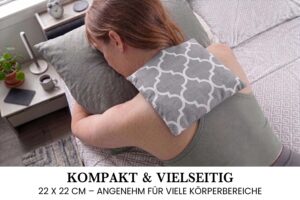 Kirschkernkissen 22x22 cm - Körnerkissen für Mikrowelle, wohltuende Wärme & Kälte