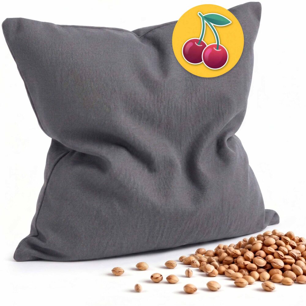 Kirschkernkissen 22×22 cm – Körnerkissen für Mikrowelle, wohltuende Wärme & Kälte