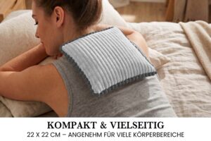 Kirschkernkissen 22x22 cm – Wärme- & Kältekissen mit 100 % Kirschkernen für Mikrowelle, Nacken, Rücken, Bauch & Füße